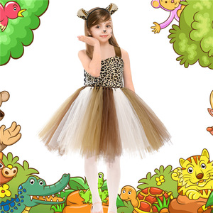 <span class=keywords><strong>Disfraz</strong></span> de Animal de la Selva para Niños de Halloween, <span class=keywords><strong>Disfraz</strong></span> de <span class=keywords><strong>Jirafa</strong></span>, Leopardo, Tigre, Gato, Vestido de Tul para Niñas de 1 a 10 Años - Product Image 6