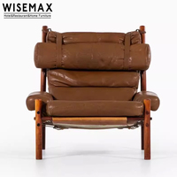 WISEMAX FURNITURE Canapé de salon en cuir microfibre de style vintage classique, durable, flexible, en bois de frêne