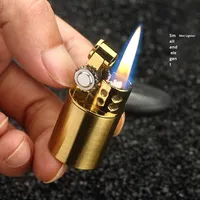 Vente directe usine Nouveau modèle Mini briquet à flamme nue en métal avec meule classique Vintage Rétro Personnalisé transfrontalier