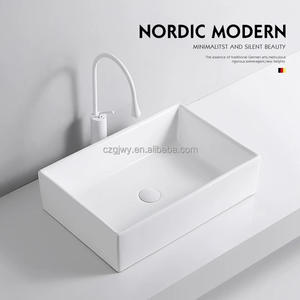Lavabo de salle de bain commercial de qualité supérieure, style moderne, finition mate, en céramique - Product Image 3