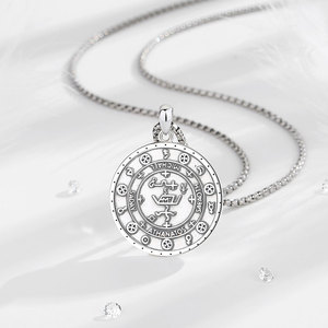 Collier en argent sterling 925 avec talisman de protection, médaille, bijou, médaillon, <span class=keywords><strong>sceaux</strong></span> géométriques des archanges, ange - Product Image 2