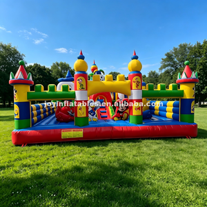 Château gonflable de luxe personnalisé pour enfants, grande structure de jeu gonflable avec filet de sécurité, centre de jeux intérieur/extérieur, lit de saut - Product Image 2