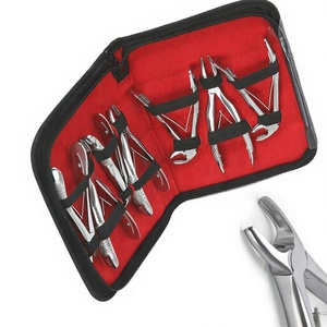 Ensemble de forceps dentaires en acier, pinces d'extraction chirurgicales pour molaires supérieures et inférieures, poignée moletée manuelle, 10 pièces - Product Image 6