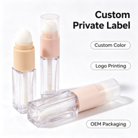 Emballage cosmétique professionnel personnalisé, flacon de gloss à lèvres vide à double embout, tube transparent, tube éponge pour le visage