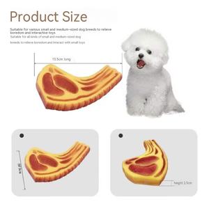 Giocattolo da masticare in vinile per cani con suono realistico, a forma di bistecche di manzo, ecologico, piccolo, interattivo, per alleviare la noia e l'auto-divertimento - Product Image 3