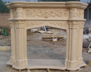 <span class=keywords><strong>Chimenea</strong></span> de mármol antigua moderna de Refine Stone Beige Color crema Decoración eléctrica independiente del hogar - Product Image 4