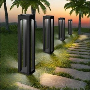 60cm 80cm IP65 Waterproof Solar LED Bollard <b>Post</b> <b>Light</b> for Garden & Pathway Landscape Outdoor Use - Product Image 2