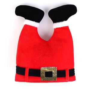 Nouveaux chapeaux de noël pantalon de musique de noël long rayé mouvement feutre en peluche elfe chapeau rayé cloche chapeau de vacances noël père noël cadeaux - Product Image 1