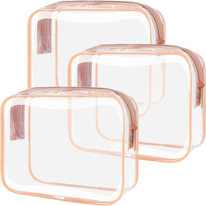 Waterproof Travel Organizer <b>Bag</b> Wholesale Price Pvc Zipper <b>Toiletry</b> Cosmetic <b>Bag</b> Custom Size Logo <b>Clear</b> Makeup <b>Bag</b> for Women - Product Image 1