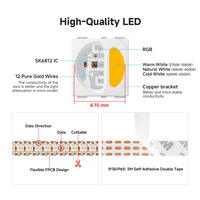 Nuevo y Popular LED Direccionable Individualmente RGBWW RGBNW RGBCW 144Ledm SK6812 12V RGBW