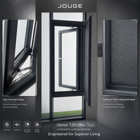 Ventanas Abatibles de Aluminio JOUGE Honor 120 Ultra con Pantalla Integrada, Apertura Exterior y Rotura Térmica de Diez Cavidades para Casas Modernas
