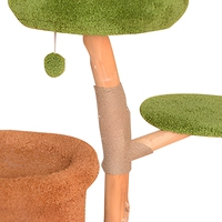 Arbre à chat en bois massif avec tronc en sisal et niche creuse, design minimaliste pour grands chats et propriétaires - Vente en gros