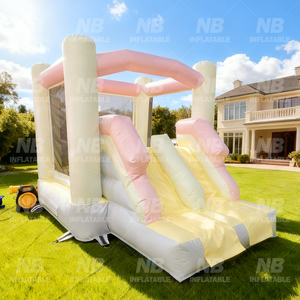Macaron Colors Wedding Castle <b>Inflatable</b> House White for Kids Wedding Party <b>Inflatable</b> White House Commercial Luxu - Product Image 1
