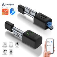 Serrure de cylindre intelligente certifiée CE Aurelysse, profil européen, empreinte digitale, clavier, carte NFC, Tuya TTLock BLE, maison, bureau, noir ou argent