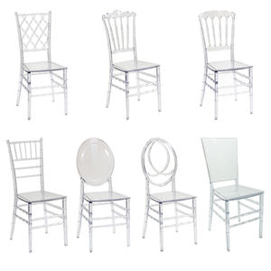 Hotel Outdoor Durable Transparent Clear Crystal Resin Acrylic Plastic Crown <b>Dining</b> <b>Chair</b> - Product Image 3