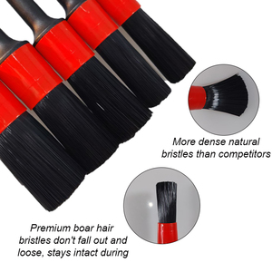Logo personnalisé, vente directe d'usine ODM, ensemble de 5 brosses de <span class=keywords><strong>nettoyage</strong></span> de <span class=keywords><strong>voiture</strong></span> ultra-douces en PP, légères, noires - Product Image 3