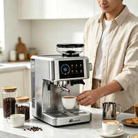 Máquina de Espresso Eléctrica Semiautomática Todo en Uno Anbo, 20 Bares de Presión, Molinillo Cónico de Acero Inoxidable, para Hotel/RV