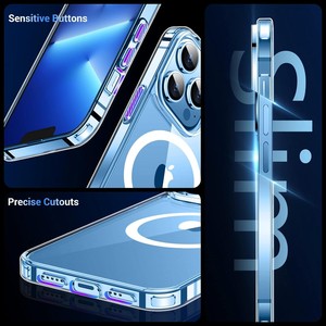 Custodia Magnetica Wireless di Lusso per <span class=keywords><strong>iPhone</strong></span> <span class=keywords><strong>11</strong></span> 12 13 14 15 16 Pro Max, <span class=keywords><strong>Cover</strong></span> <span class=keywords><strong>Trasparente</strong></span> in Acrilico e <span class=keywords><strong>Silicone</strong></span> per Samsung S23 S24 Plus Ultra - Product Image 6
