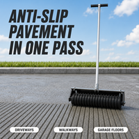 Rouleau texturateur pour béton de trottoir, rouleau rainuré en fonte 380 mm 18 nervures, poignée réglable pour allée antidérapante