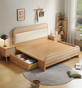 <span class=keywords><strong>Letto</strong></span> <span class=keywords><strong>Matrimoniale</strong></span>/King Size Moderno <span class=keywords><strong>in</strong></span> Stile Nordico con Testiera <span class=keywords><strong>in</strong></span> Rattan e Struttura <span class=keywords><strong>in</strong></span> <span class=keywords><strong>Legno</strong></span> Massello, Arredamento Camera da <span class=keywords><strong>Letto</strong></span> <span class=keywords><strong>in</strong></span> <span class=keywords><strong>Legno</strong></span> di Gomma - Product Image 4