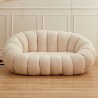 Canapé de salon moderne, luxe léger, fauteuil pouf en forme de citrouille, canapé minimaliste trois places
