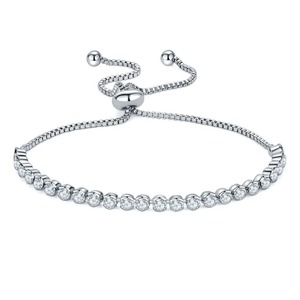 Fine Jewelry Gifts Women 925 Sterling <b>Silver</b> Cubic Zircon <b>Bracelet</b> <b>Adjustable</b> Tennis <b>Bracelets</b> - Product Image 1