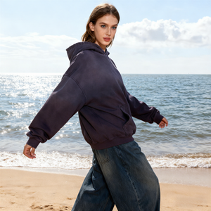 Sudadera con Capucha Extra Grande de Algodón de Lujo de 400 g/m² con Logotipo Personalizado TKAN476, Sudadera con Capucha Vintage Lavada al Ácido de Alta Calidad al por Mayor - Product Image 2