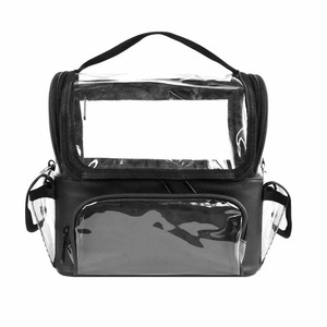 Boîte à maquillage transparente, grande capacité, sac cosmétique multi-poches avec compartiment suspendu pour les voyages et les maquilleurs - Product Image 3