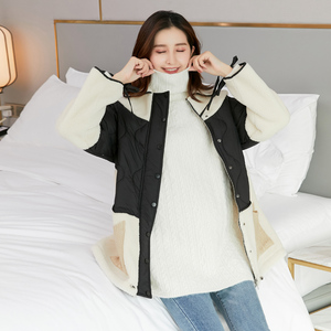 Manteau Sherpa d'hiver chaud pour mamans de grande taille Maternité stade tardif Parka surdimensionnée Veste polaire tendance Veste respirante d'automne - Product Image 5
