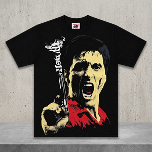 เสื้อยืดโทนี่ สตรีทแวร์ ผู้ชาย ผ้าฝ้ายเจอร์ซีย์ 100% คอกลม แขนสั้น ทรงหลวม พิมพ์ลายตัวอักษรด้านหน้า พิมพ์ซิลค์สกรีน น้ำหนัก 180 กรัม - Product Image 3