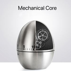 Creative Kitchen <strong>Mechanical</strong> <strong>Timer</strong> Stainless Steel <strong>Egg</strong>-Type <strong>Timer</strong> 60 Minutes Student Timing Baking Cooking Reminder - Product Image 4