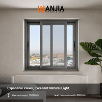 Fenêtres coulissantes en aluminium WANJIA, design écoénergétique, glissement fluide, autres fenêtres coulissantes en verre aluminium