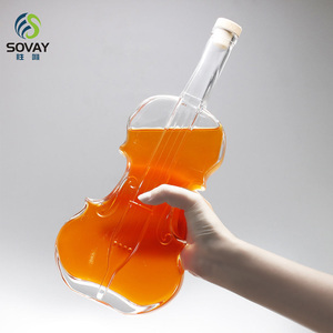 Chất Lượng Cao Độc Đáo Violin Thiết Kế 750Ml 1L Whisky Vodka Gin Chai Rỗng Sang Trọng Rượu Rượu Chai Thủy Tinh Với Nút Chai - Product Image 4