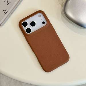 Étui Premium Texture Litchi pour iPhone 17 / 17 Pro, Couleur Unie, Mat, Couverture Intégrale, Luxe Léger - Product Image 3