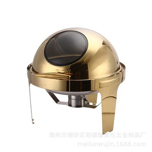 Réchaud de buffet rond en acier inoxydable à couvercle rabattable 1500-3000 W pour équipement de chauffage de cantine d'hôtel - Product Image 4