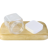 Pots en plastique carrés transparents vides de 250 ml, 300 ml, 360 ml, qualité alimentaire, pour bonbons, café, thé, emballage cosmétique, pots à crème en plastique