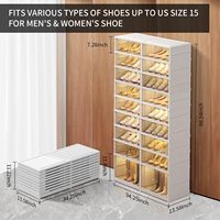 Shenghoo Étagère à chaussures pliable à 9 niveaux, organiseur pour 36 paires, en PP moulé par injection, transparente, empilable et personnalisable