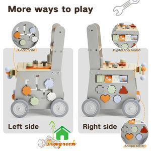 Ensembles d'activités <span class=keywords><strong>en</strong></span> <span class=keywords><strong>bois</strong></span> Montessori <span class=keywords><strong>pour</strong></span> bébés marcheurs jouets éducatifs push-pull <span class=keywords><strong>pour</strong></span> hommes femmes <span class=keywords><strong>enfants</strong></span> encourageant l'imagination quotidienne - Product Image 6