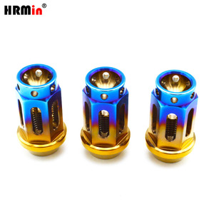 Vàng bị cháy màu hợp kim Titan Ti-6Al-4V tự động Lug <span class=keywords><strong>Nut</strong></span> m12x1.5x45mm 17mm Khoan <span class=keywords><strong>Hex</strong></span> hình nón gr.5 nón ghế đóng cửa kết thúc mới - Product Image 4
