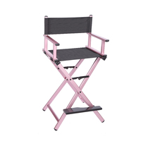 Fauteuil de maquillage portable personnalisé en aluminium avec appui-tête et repose-pieds pliable Fashion Style Director Chaise de maquillage pour maquilleur
