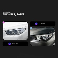 Feux avant LED bicolores Veidt pour BMW Série 5 GT/F34 (2010-2017) avec anneaux lumineux dorés modifiés
