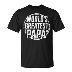 T-shirt noir pour hommes, chemise décontractée, cadeau pour la fête des pères, Worlds Greatest Papa - Product Image 1