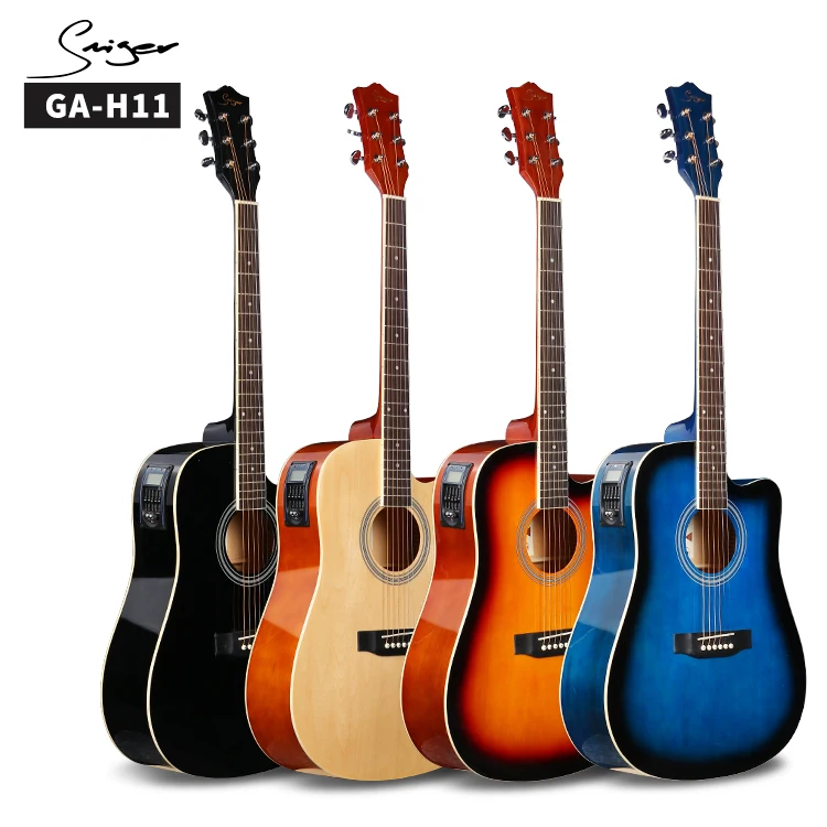 Smiger 41 Inch Electric Acoustic Guitar with Rosewood Fingerboard