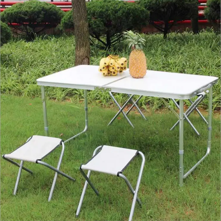 الألومنيوم FrameTabletop المعادن الكراسي طاولة قابلة للطي للتخييم نزهة طاولة قابلة للطي Chiars
