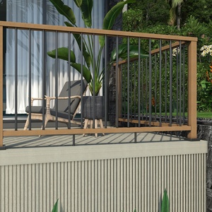 Alusions VISU Barandilla de aleación de aluminio comercial y residencial Balaustre duradero con aspecto de listón de madera con características de seguridad para parques - Product Image 1