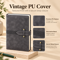 Carnet rétro personnalisable avec ceinture tressée et boucle à ardillon, agenda personnalisé avec logo pour coffret cadeau d'affaires