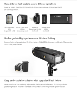 Godox AD200 Pro Pocket TTL <span class=keywords><strong>HSS</strong></span> 2.4G Wireless X System Speedlight Camera <span class=keywords><strong>Flash</strong></span> Light pour Canon pour <span class=keywords><strong>Nikon</strong></span> pour Sony Olympus - Product Image 4