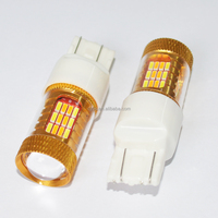 Pièces et accessoires automobiles, éclairage automobile, feux de recul LED pour voiture, 7443 4014 54SMD, blanc/jaune, double couleur, 12V, ampoules de remplacement/mise à niveau