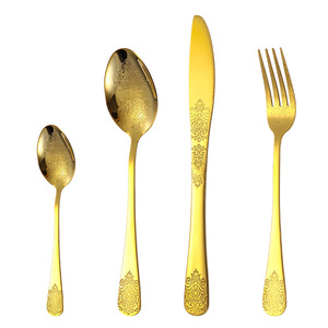 Ensemble de couverts en acier inoxydable 24 pièces, couteau, fourchette, cuillère, design sculpté, cuisine occidentale, utilisation dans les hôtels et restaurants - Product Image 3