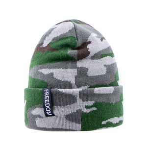 Fabriek Groothandel Custom Geweven Label Logo Winter Beanie Ontwerper Beanie Custom Logo Camo Beanie Hoeden - Product Image 3